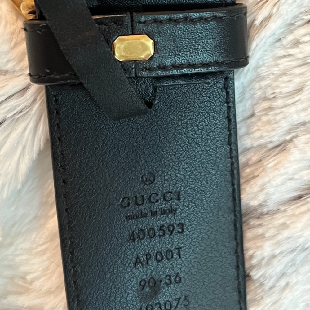 Gucci double G black leather belt